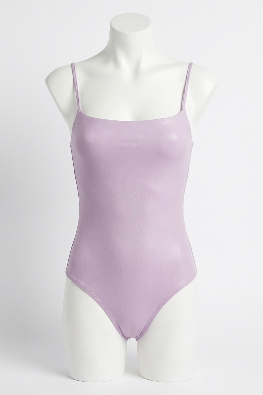 NEW COMMANDO faux leather cami bodysuit in lavender